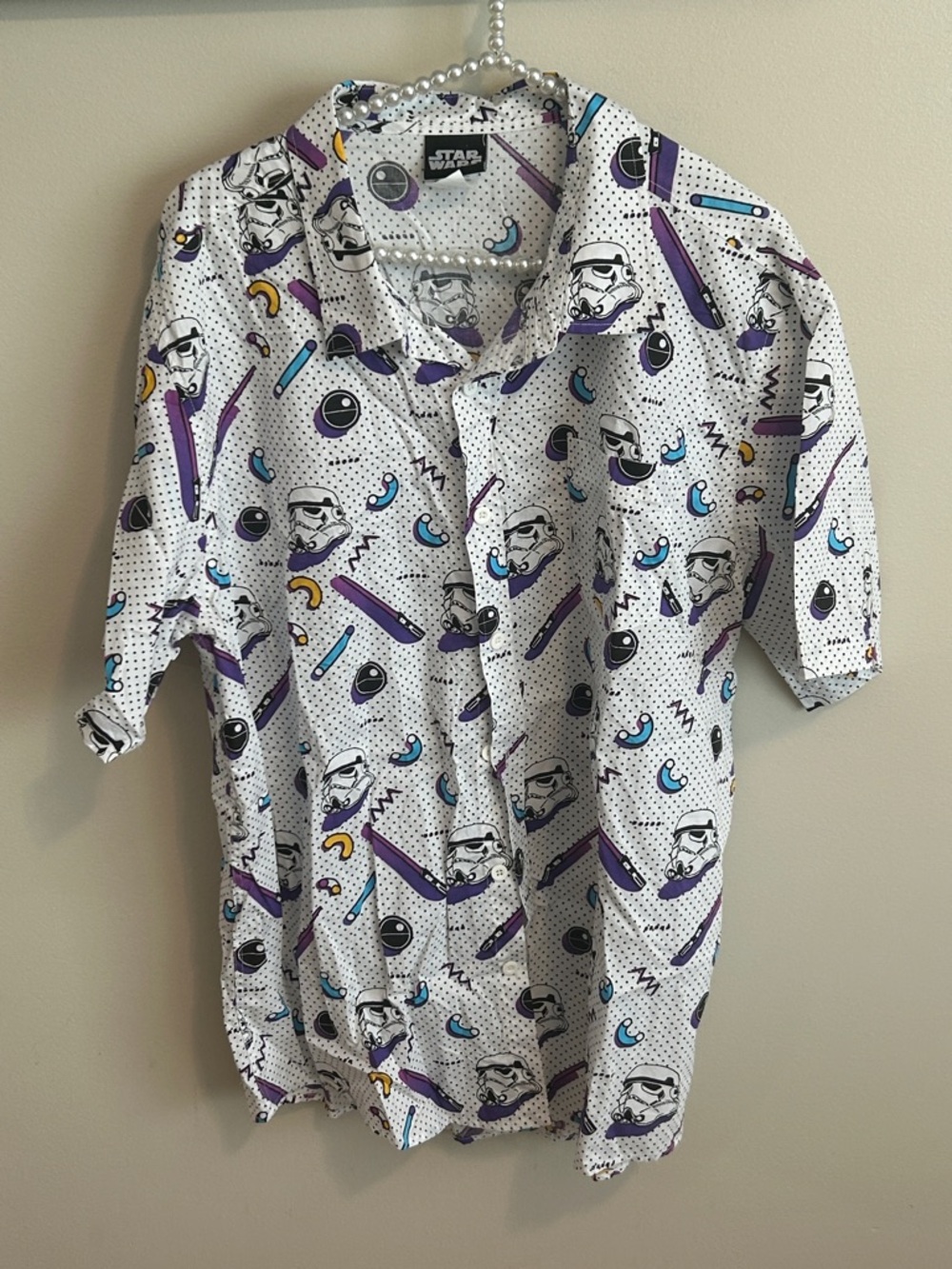 Star Wars Retro Stormtrooper 90s Style Button Down Shirt 2XL